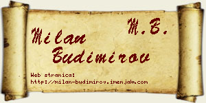 Milan Budimirov vizit kartica